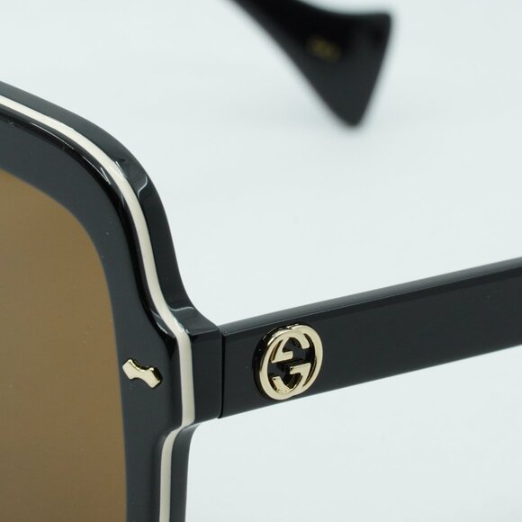 Gucci GG1241S 001 Sunglasses Black Square Frame, Brown Lenses main image 7